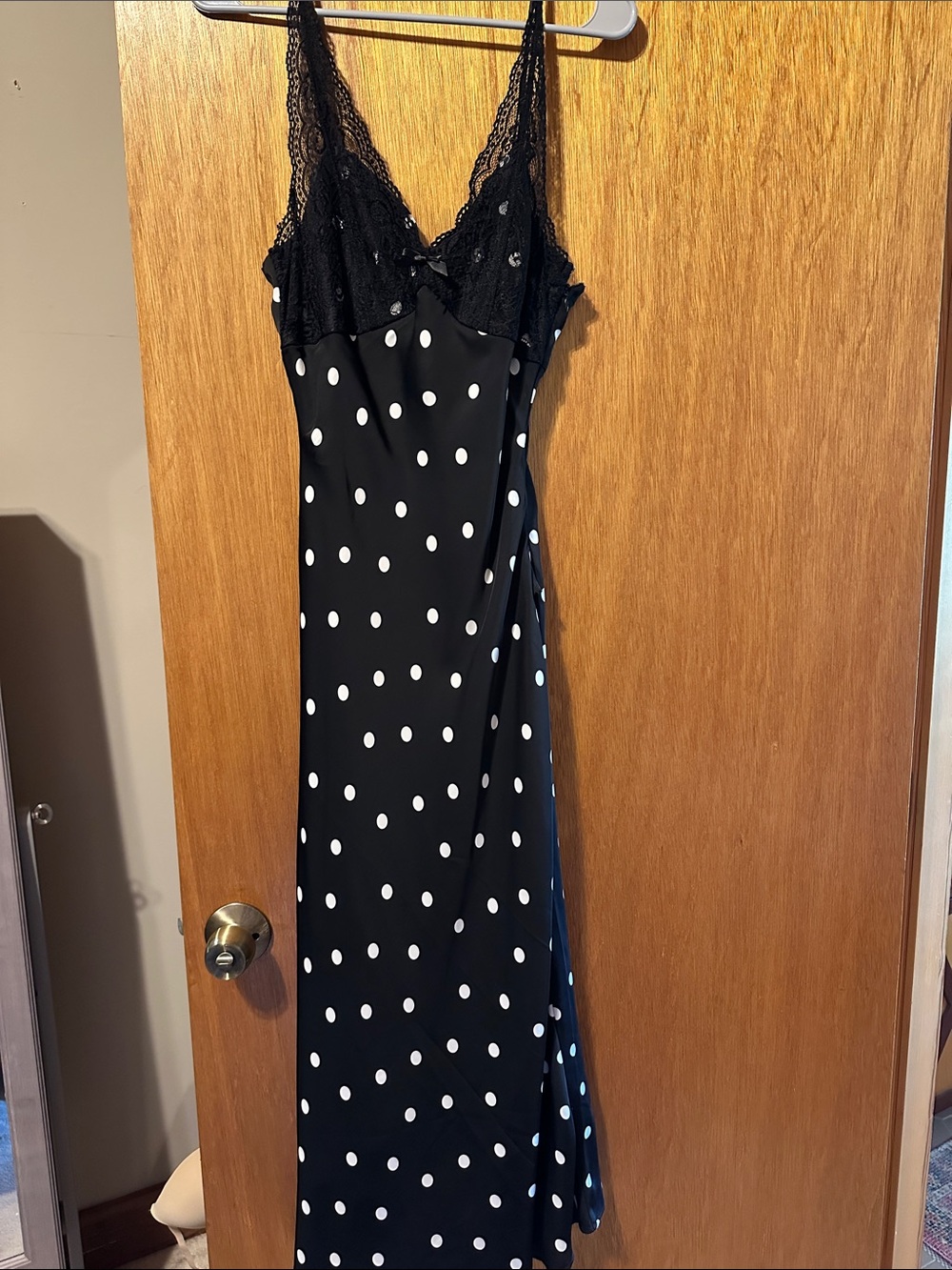 Trixxi Lace Polka Dot Black Dress